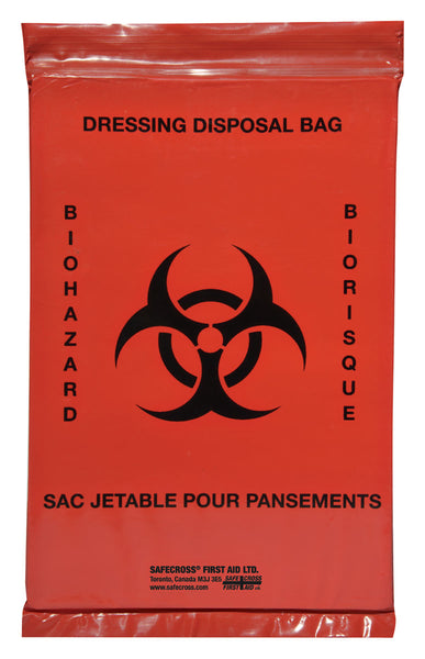 INFECTIOUS WASTE BAGS - 15.2 x 22.9 cm 12/PACK