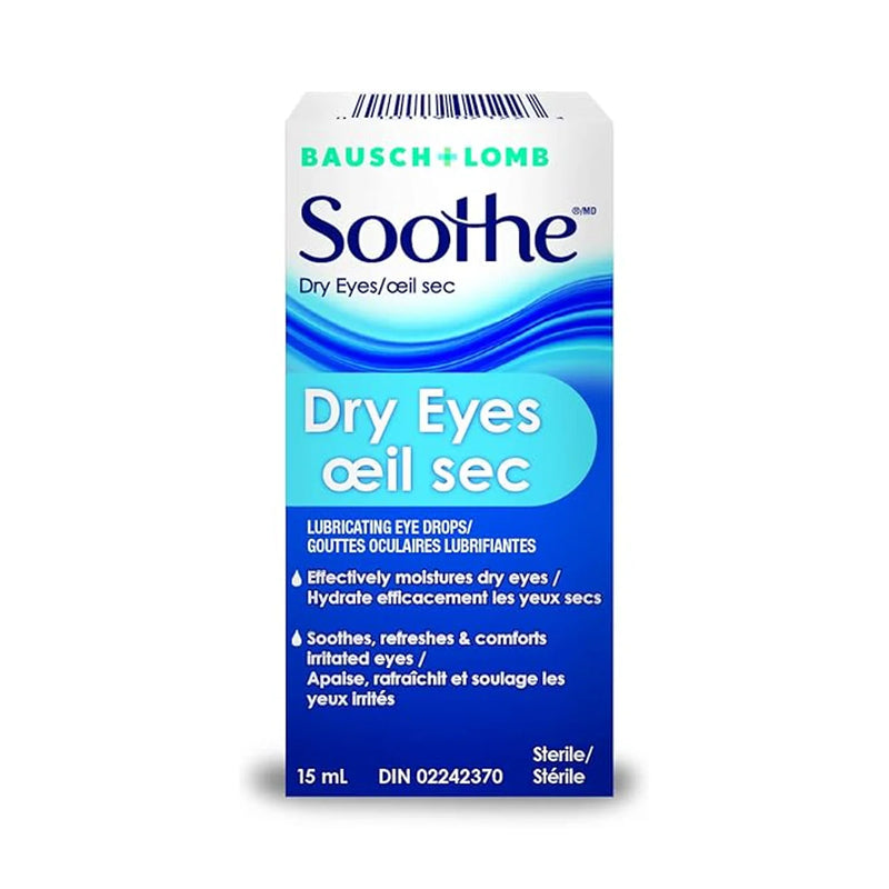 Bausch + Lomb Soothe Dry Eyes Lubricating Eye Drops, Moisturizing and Hydrating, 15mL