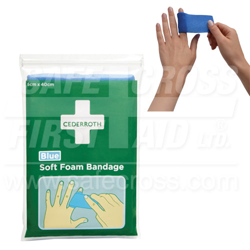 CEDERROTH SOFT FOAM BANDAGE - BLUE 6 x 40 cm