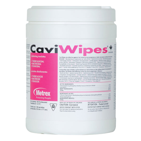 CAVIWIPES SURFACE DISINFECTANT/CLEANER - 160/TUB