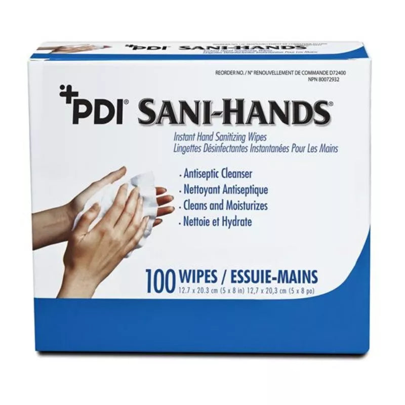 SANI-HANDS ALCOHOL GEL HAND TOWELETTES - 100/BOX