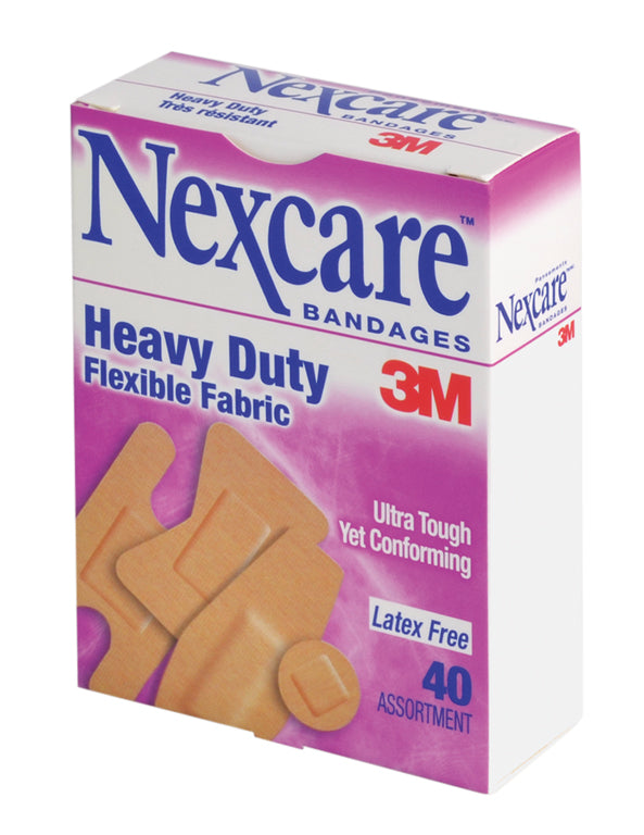 Nexcare Heavy Duty Fabric Bandages – Assorted Sizes 40/Box — First