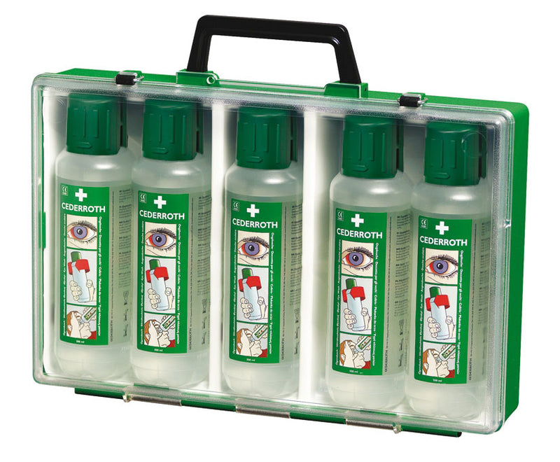 CEDERROTH EYE WASH IN PORTABLE CASE - 500 mL 5/CASE