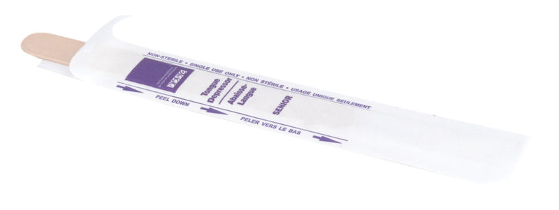 TONGUE DEPRESSORS SENIOR - 1.9 x 15.2 cm 250/BOX (INDIVIDUALLY WRAPPED)