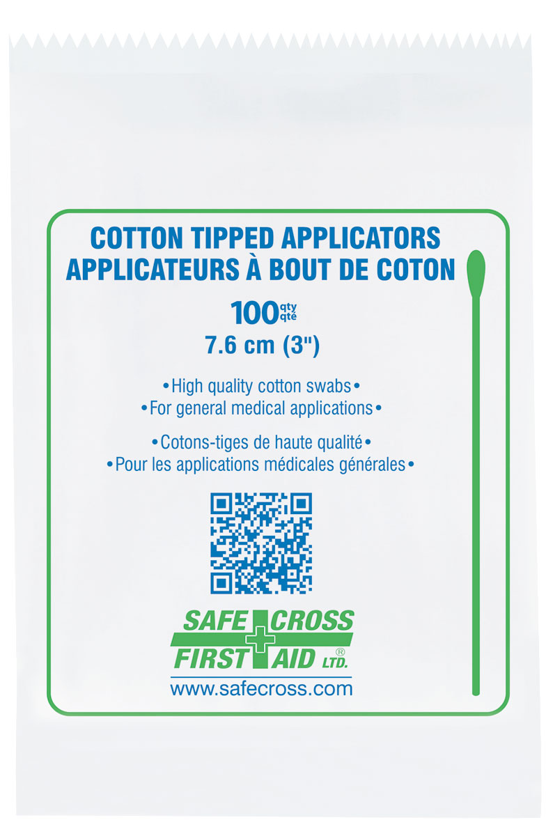 COTTON TIPPED APPLICATORS - SINGLE-END 7.6CM 100/PACKAGE