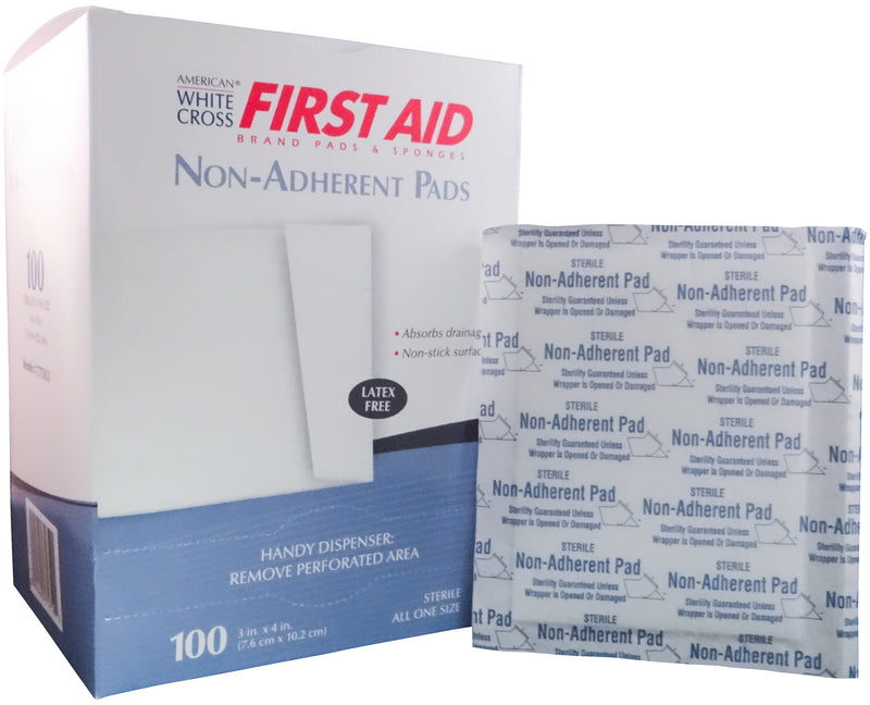 NON-ADHERENT PADS - 7.6 x 10.2 cm 100/BOX STERILE