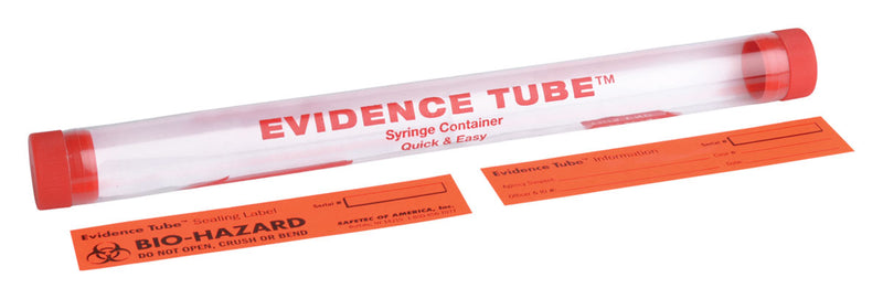 SHARPS/BIOHAZARD EVIDENCE TUBE/SYRINGE CONTAINER - 1.9 x 20.3 cm