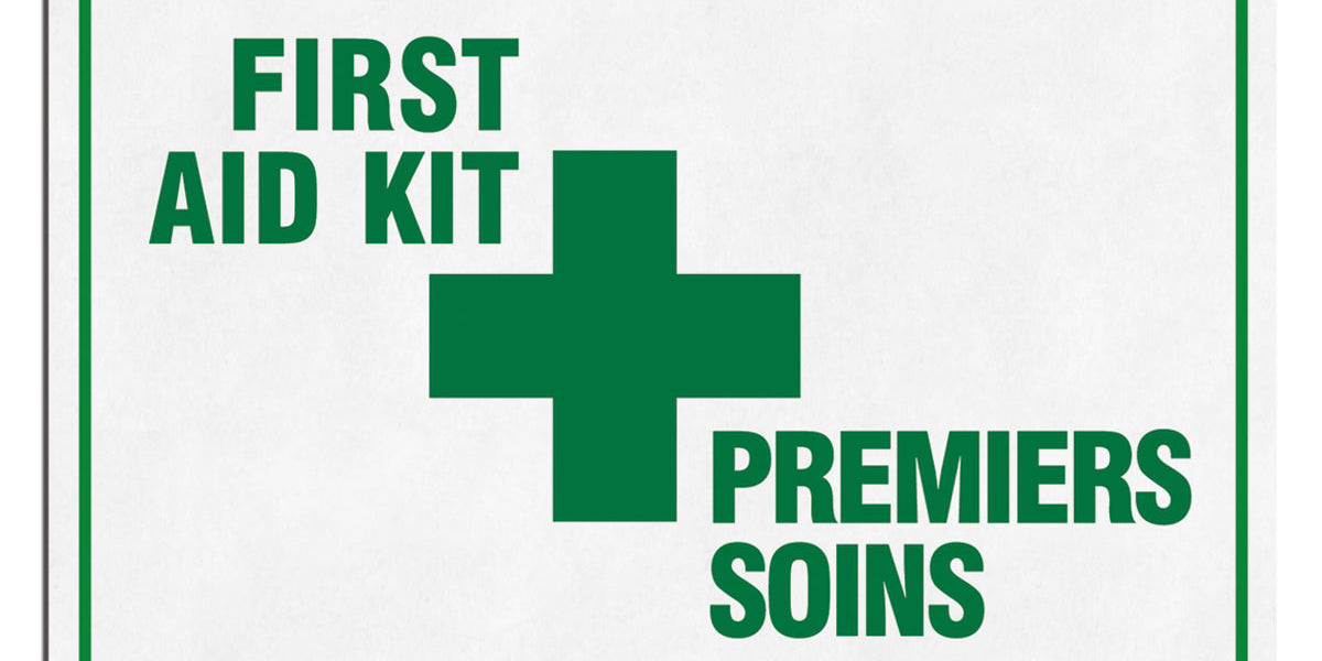 First Aid Kit Sign – English/French Bilingual | Wall Mount | First Aid ...