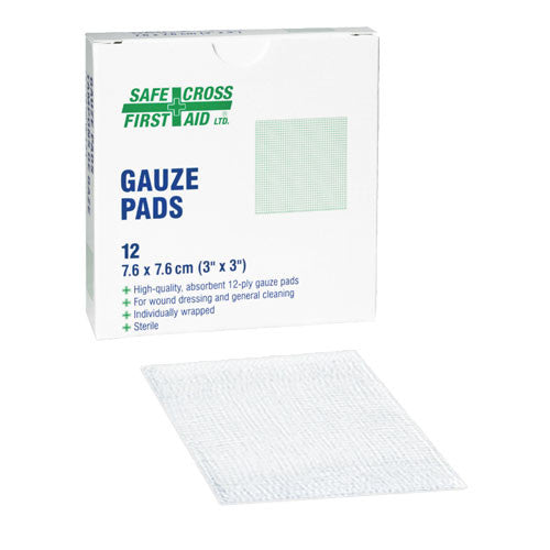 GAUZE PADS, - 7.6 x 7.6 cm 12/BOX
