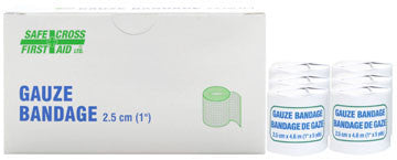 GAUZE BANDAGE ROLL - 2.5 cm x 4.6 m 6/BOX