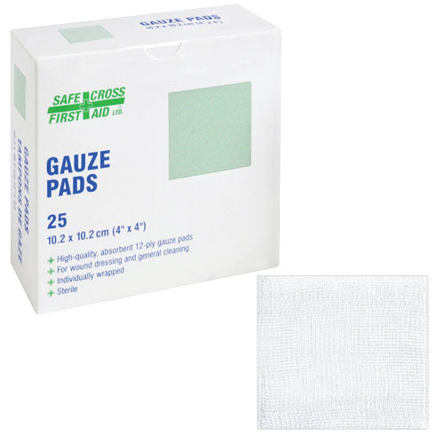 GAUZE PADS - 10.2 x 10.2 cm 25/BOX