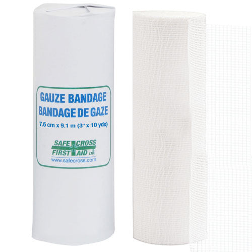 GAUZE BANDAGE ROLL, 7.6 cm x 9.1 m