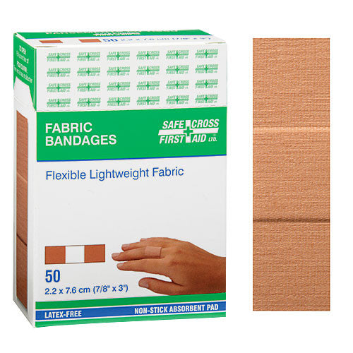 FABRIC BANDAGES - 2.2 x 7.6 cm LIGHTWEIGHT 50/BOX