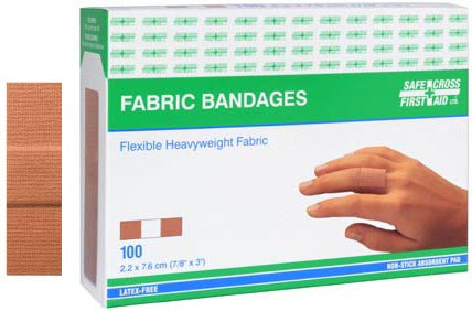 FABRIC BANDAGES - 2.2 x 7.6 cm HEAVYWEIGHT 100/BOX