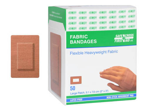 FABRIC BANDAGES, LARGE PATCH, 5.1 x 7.6 cm, HEAVYWEIGHT, 50's