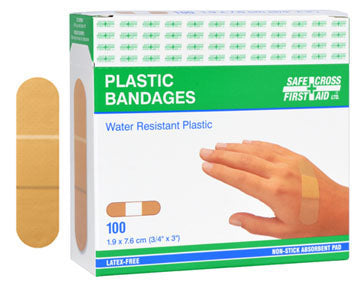 PLASTIC BANDAGES - 1.9 x 7.6 cm 100/ BOX