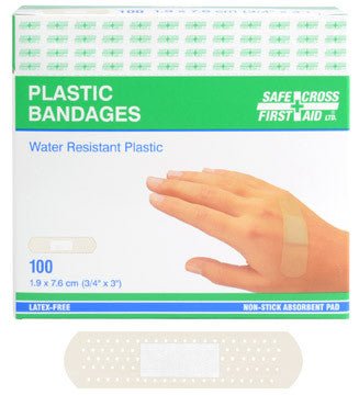 PLASTIC BANDAGES - 1.9 x 7.6 cm CLEAR 100/BOX
