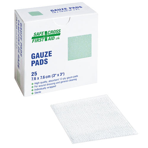 GAUZE PADS - 7.6 x 7.6 cm 25/BOX