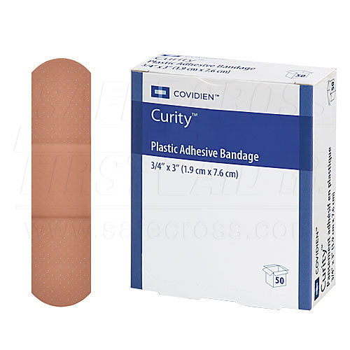 CURITY PLASTIC BANDAGES - 1.9 x 7.6 cm 50/BOX