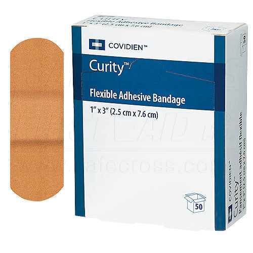 CURITY, FABRIC BANDAGES, 2.5 x 7.6 cm, LIGHTWEIGHT, 50's