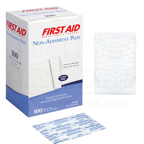 NON-ADHERENT PADS, 7.6 x 10.2 cm, 100's, STERILE