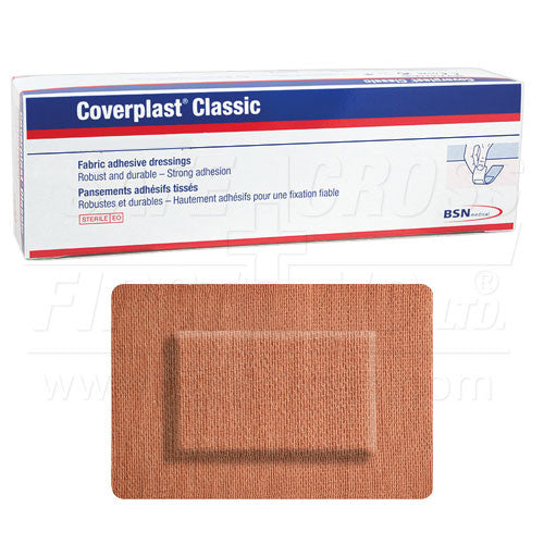 COVERPLAST, FABRIC BANDAGES, LARGE PATCH, 5.1 x 7.2 cm, HEAVYWEIGHT, 100's