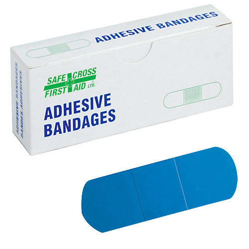 PLASTIC DETECTABLE BANDAGES, 2.5 x 7.6 cm, 12's