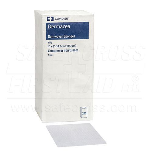 NON-WOVEN SPONGES, 10.2 x 10.2 cm, 4-PLY, 200's