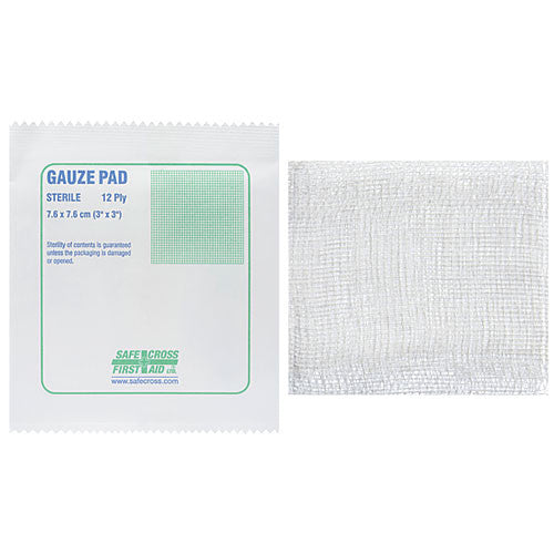 GAUZE PADS, 7.6 x 7.6 cm, 2400's, STERILE
