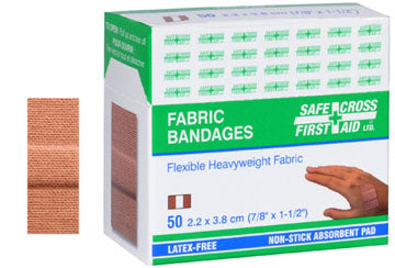 FABRIC BANDAGES - 2.2 x 3.8 cm HEAVYWEIGHT 50/BOX
