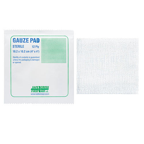 GAUZE PADS, 10.2 x 10.2 cm, 1200's, STERILE