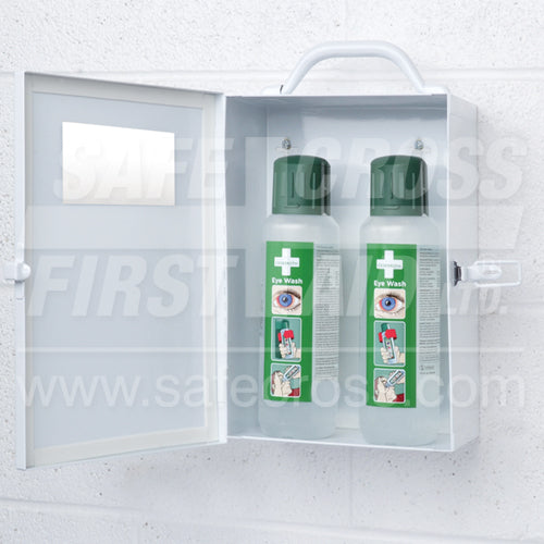 EYE WASH METAL STATION WITH 2 CEDERROTH 500 mL EYE WASH