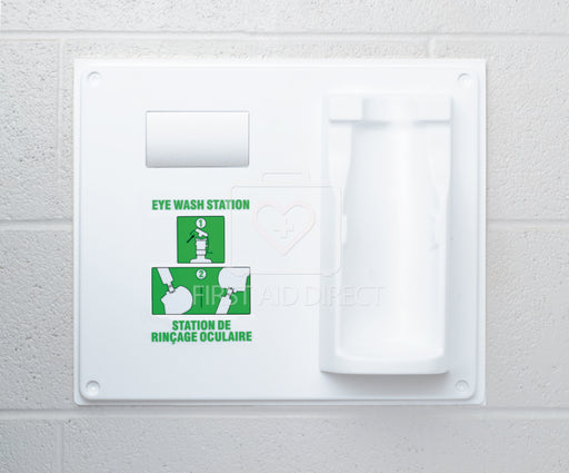 EYE WASH STATION, SINGLE PLAQUE ONLY w/EYE WASH BOTTLE LABEL