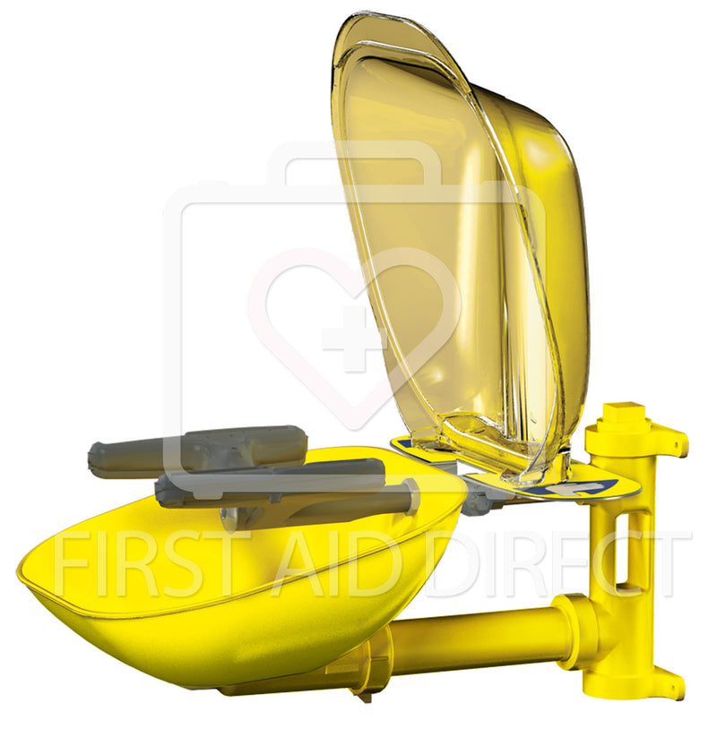 BRADLEY, EYE/FACE WASH w/PLASTIC BOWL & COVER, WALL-MOUNTED