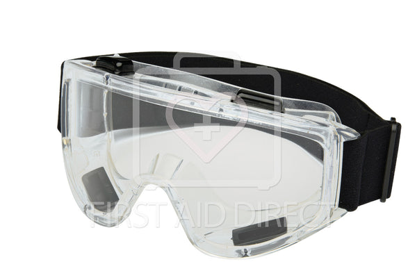 GOGGLE, INDIRECT, ANTI-FOG, CLEAR, POLYCARBONATE LENS, PVC FRAME