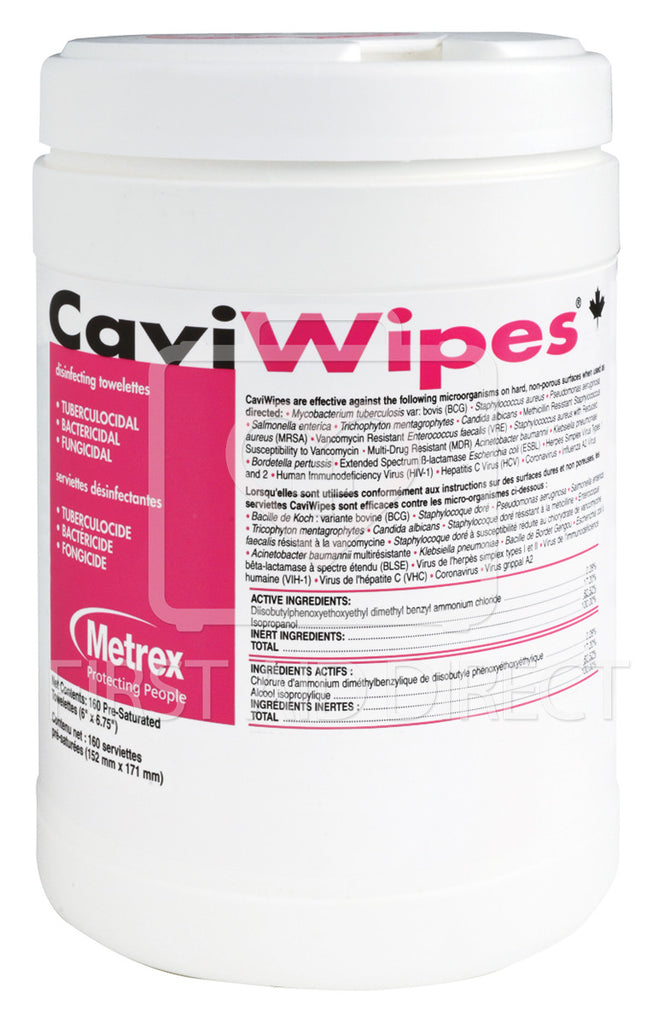 CAVIWIPES, SURFACE DISINFECTANT/CLEANER, CANISTER, 160's