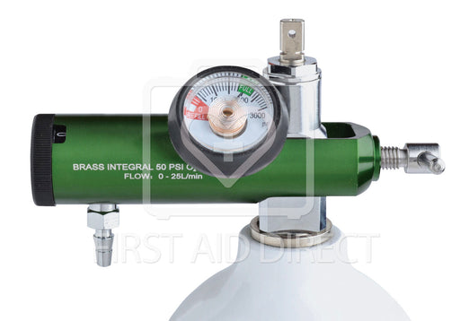 OXYGEN REGULATOR w/ADJUSTABLE FLOW, 0-25 LPM