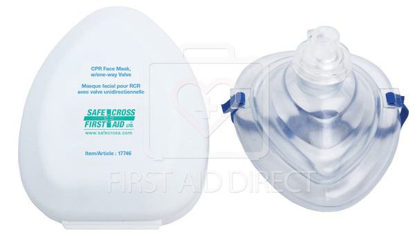 CPR FACE MASK, w/ONE-WAY VALVE, IN PLASTIC CASE