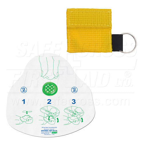 CPR FACE SHIELD, IN MINI POUCH, YELLOW