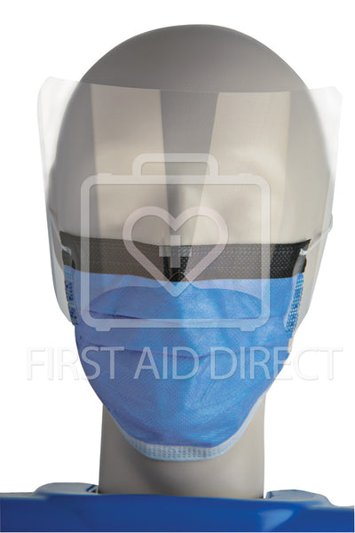 FACE MASK, SURGICAL, w/SHIELD & EAR LOOPS, 25's