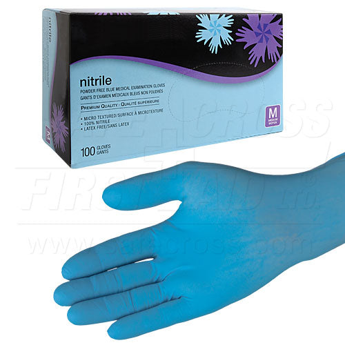 NITRILE MEDICAL EXAMINATION GLOVES - 3.2 MIL MEDIUM 100/BOX