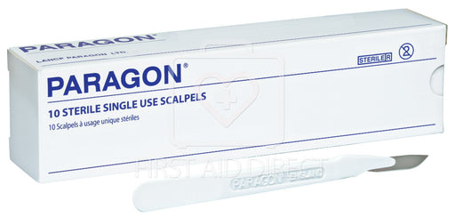 SCALPEL w/HANDLE & BLADE, #10, 10's, STERILE