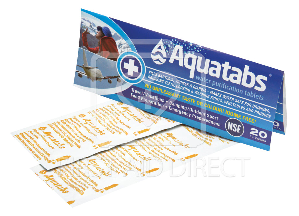 WATER PURIFICATION TABLETS, AQUATABS, 20's
