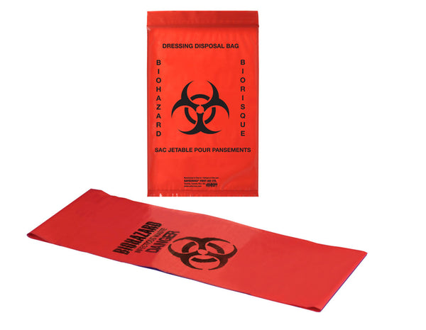 INFECTIOUS WASTE BAGS - 15.2 x 22.9 cm 25/PACK