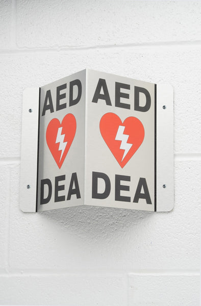 AED WALL SIGN 3D – ALUMINUM (ENGLISH/FRENCH)